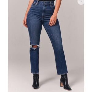 Abercrombie & Fitch 26 Short Curve Love The Ankle Straight Ultra High Rise distr